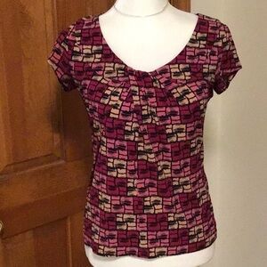 EUC: Ruched Cap Sleeve Top